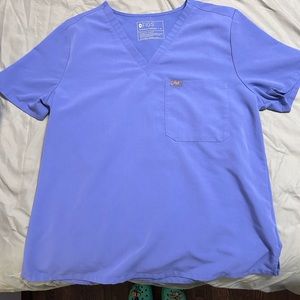 Matching set of figs scrubs in blueberry